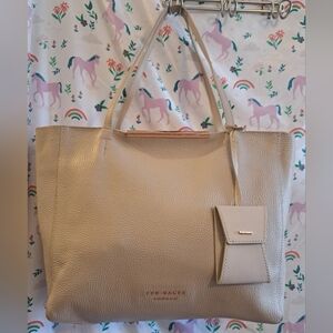NWT Ted Baker Dixie Dusty Rose Leather Casual Neutral Travel Tote Purse Set
